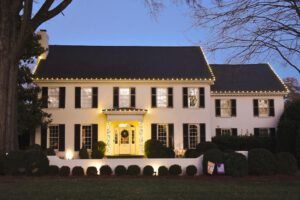 House Outline with Column Lighting