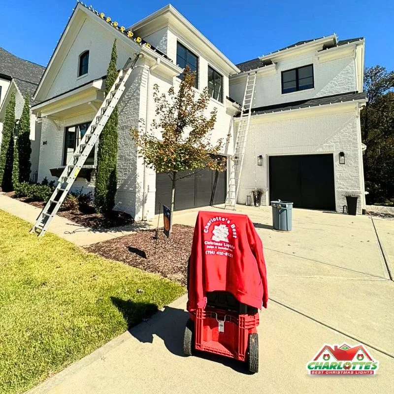 christmas installation in process